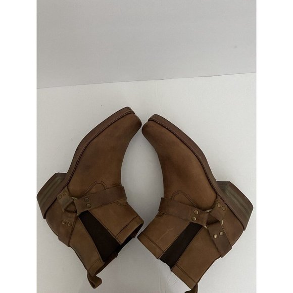 Dingo size 10M Men’s Tan Leather Harness Pull On Biker Chelsea Work Boots - Picture 4 of 9